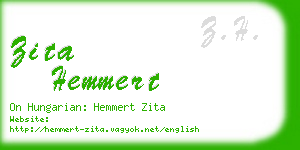 zita hemmert business card